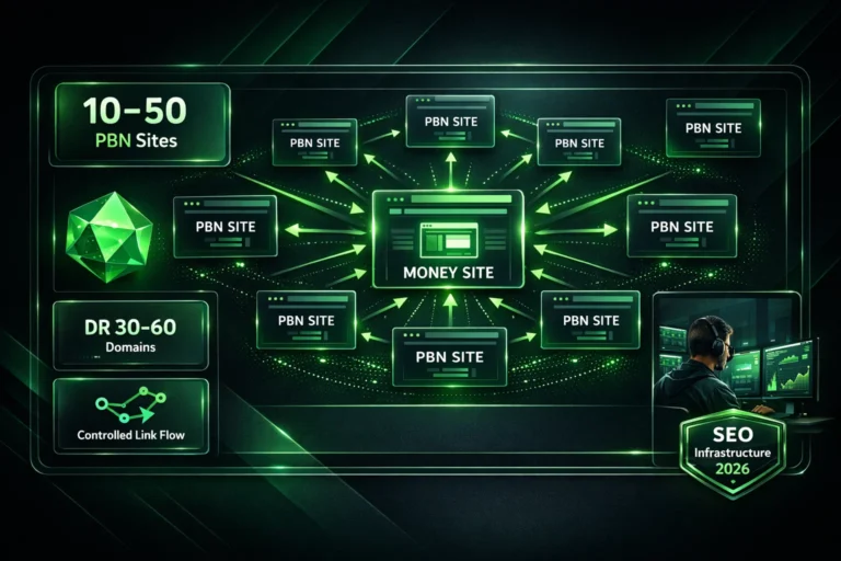 Private blog network structure showing multiple sites linking to one money site.