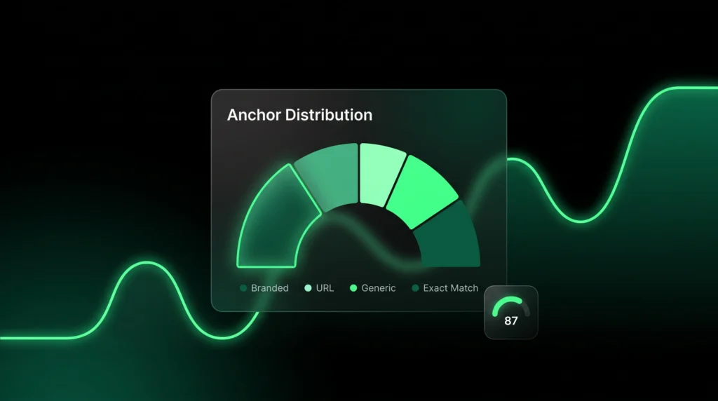 Clean dashboard showing varied anchor types for a natural PBN backlink profile.