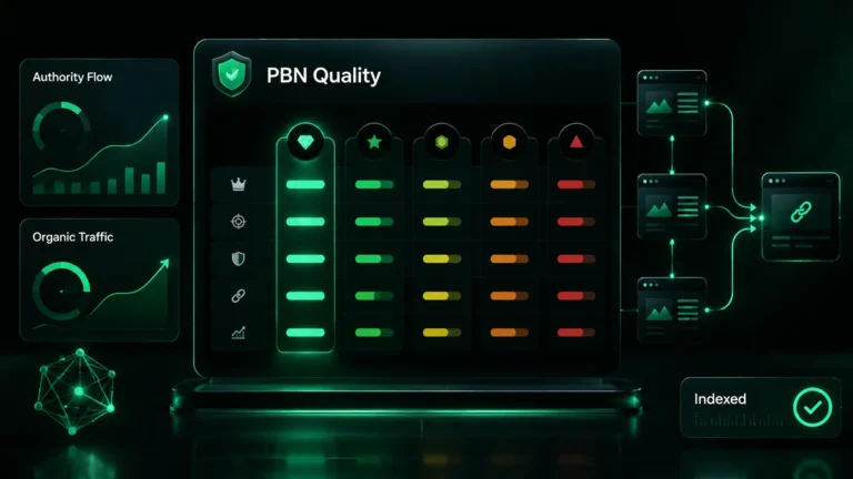 Premium dashboard illustrating how high-quality PBN sites transfer stronger SEO value.