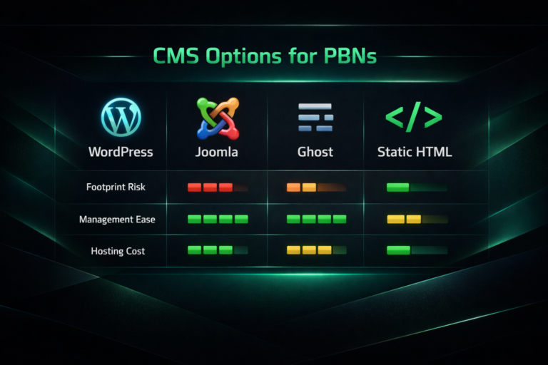 Comparison of best CMS options for PBNs: WordPress, Joomla, Ghost, and static HTML