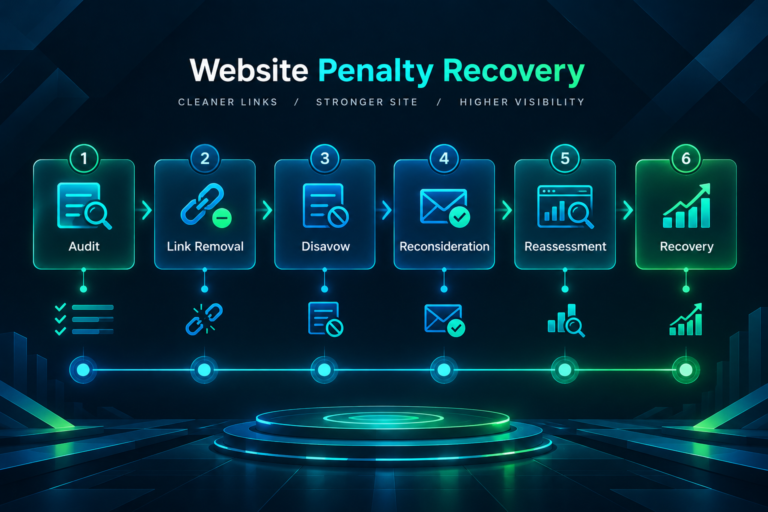 PBN penalty recovery timeline stages from audit to ranking reassessment