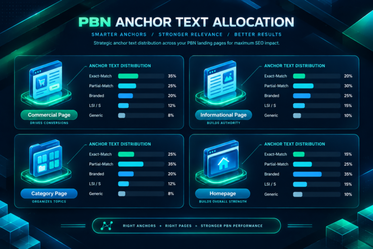 PBN anchor text allocation strategy across different landing page types