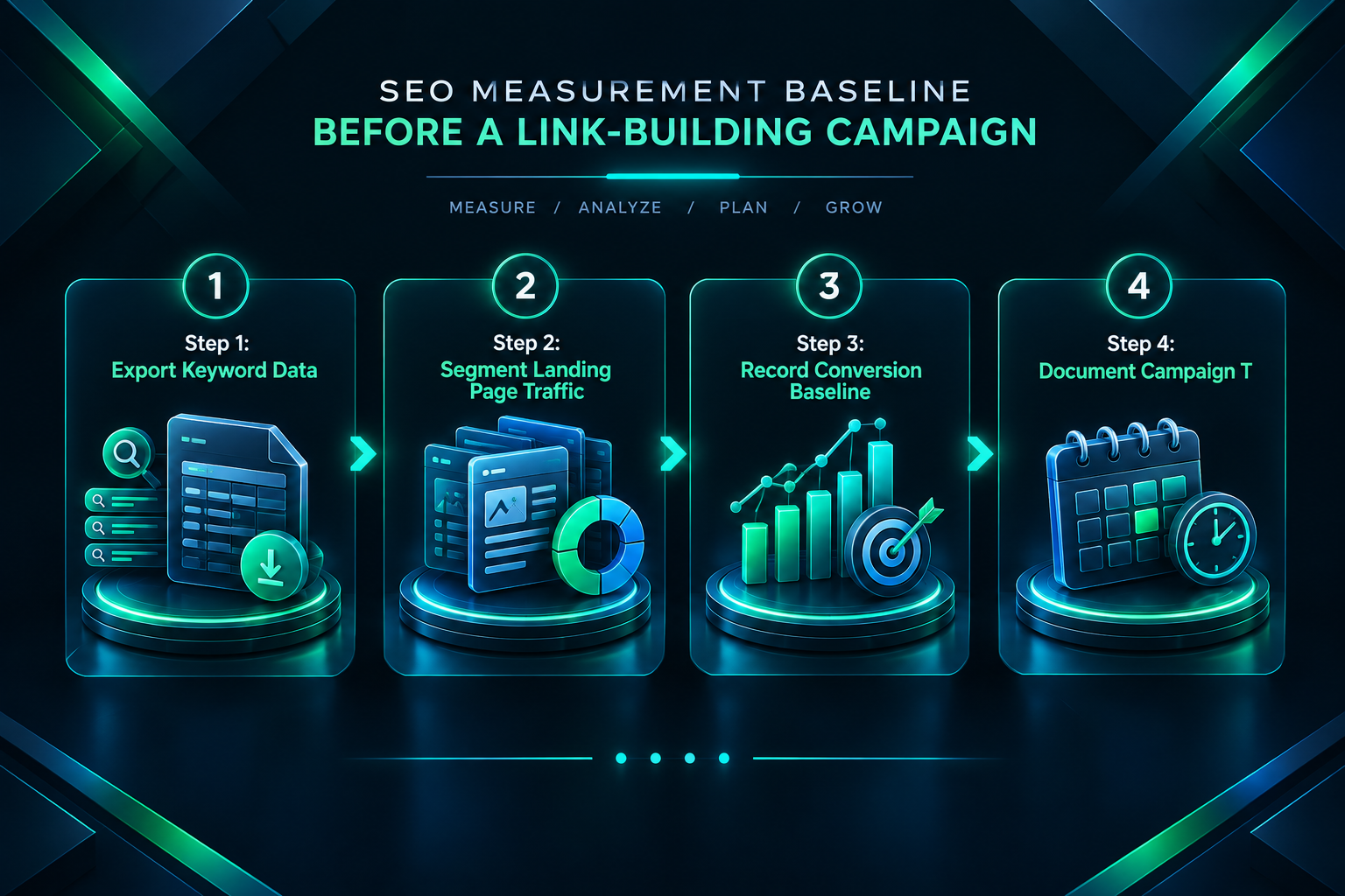 Four-step process for setting up a measurement baseline before PBN link placements go live