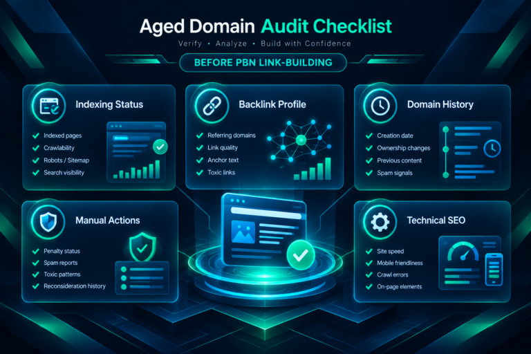 Pre-campaign audit checklist for an aged website before adding PBN backlinks
