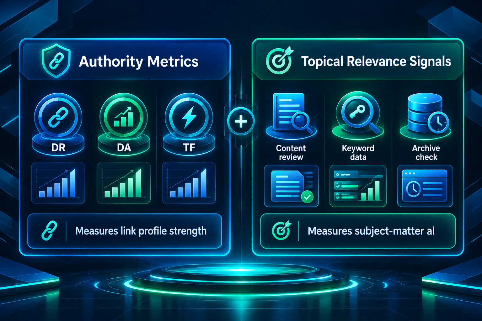 Comparison of authority metrics versus topical relevance signals for PBN placement assessment